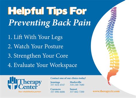 The Therapy Center Back Pain Infographic