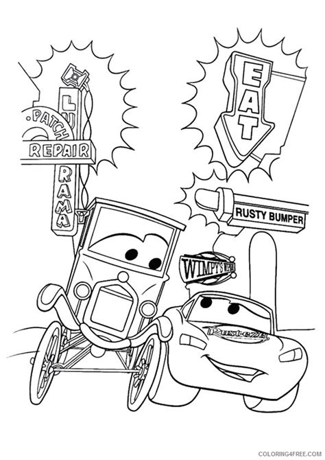Lightning Mcqueen Coloring Pages And Sally Coloring4free