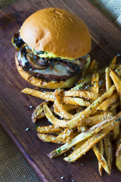 Mushroom Burger With Provolone Caramelized Onions And
