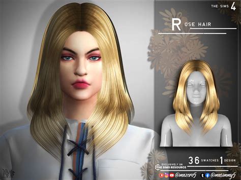 The Sims Resource Rose Hair Rose Hair All Hairstyles Womens