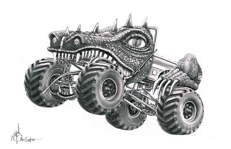 Monster Truck Drawing By Murphy Elliott