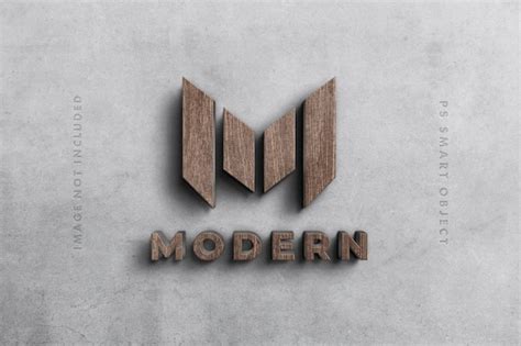 Logo 3d Mockup In Wood Premium Psd File