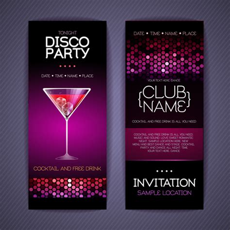 You don't need to be a graphic designer to create an amazing custom invitation thanks to this amazing graduation. Disco party Invitation cards creative vector 03 free download