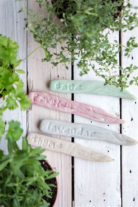 Diy Herb Garden Markers With Air Dry Easy Sculpt Clay 2019 Clay Ideas