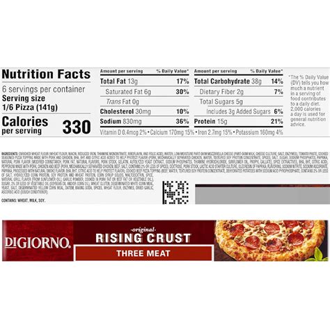 Digiorno Pizza Nutrition Label