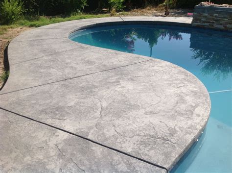 Stamped Concrete Pool Deck Pool Decking Concrete Inground Pool