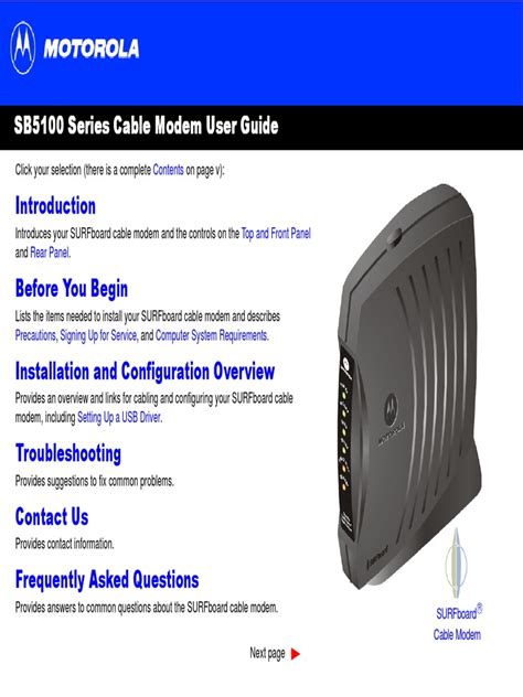 Motorola Sb5100 Cable Modem Install Guide Pdf