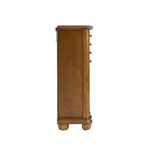 Porter Valley Jewelry Armoire Distressed Oak White Ash Burl And