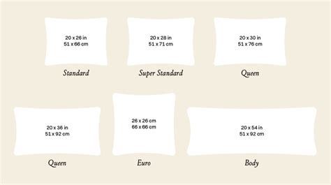 Pillow Sizes Dimensions Guide Chart Atelier Yuwaciaojp