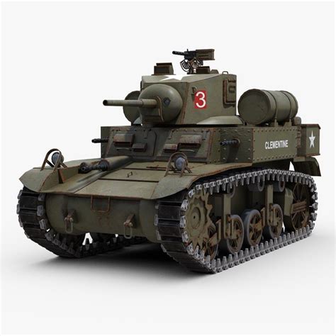 M3a1 Stuart Tank 3d Turbosquid 1893323