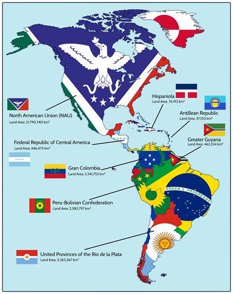 The Americas with Fewer Borders (reposted from another sub) : imaginarymaps