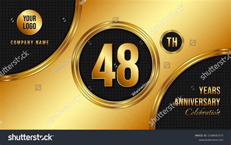 48 Year Anniversary Celebration Template Design Stock Vector Royalty