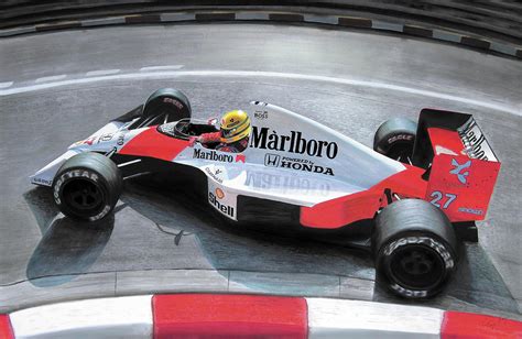 Mr Monte Carlo Ayrton Senna Mclaren Honda Mp45b F1 Art Painting By
