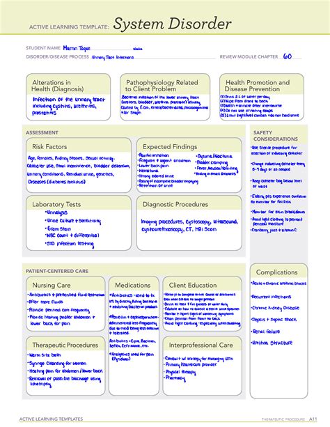 Urinary Tract Infection System Disorder Template