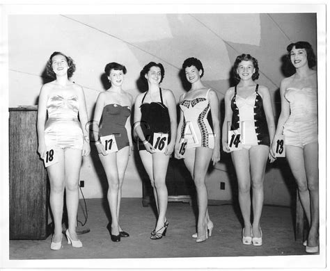 Org Vintage 1957 Semi Nude Large 10 X 8 Rp Beauty Contest Ontario Swimsuits Ebay