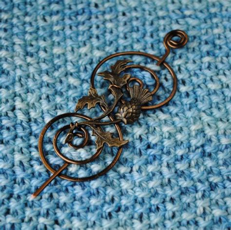 Outlander Shawl Pin In Bronze With Scotish By Michellesassortment
