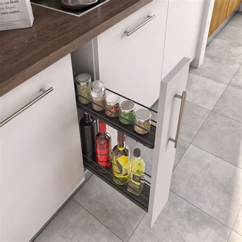 rangement coulissant epices et bouteilles pour meuble l 15 cm leroy merlin