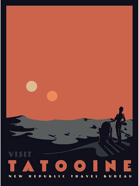 Visit Tatooine Poster By Mathiole In 2021 Star Wars Travel Posters