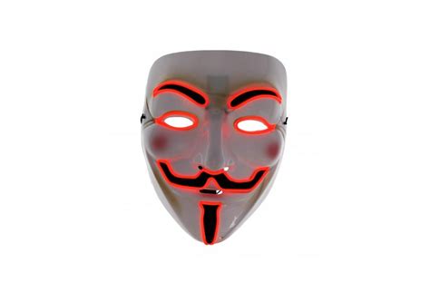 Vendetta Red Led Light Up Plastic Mask