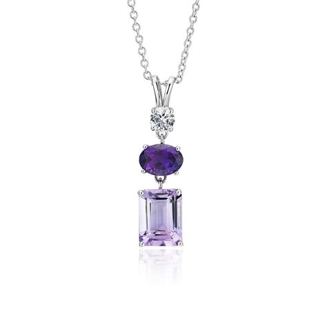 Amethyst Rose De France Amethyst And White Sapphire Tower Pendant In