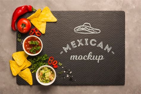 psd mexican restaurant placemat mockup  ingredients  top
