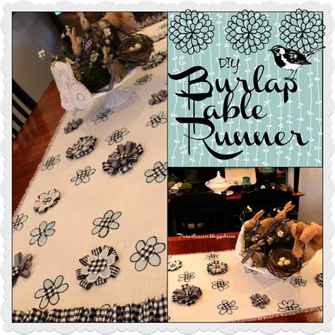 Priscillas: No Sew DIY Burlap Floral Table Runner
