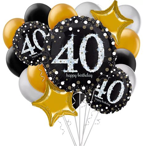 Sparkling Celebration 40th Birthday Balloon Bouquet 17pc Party City