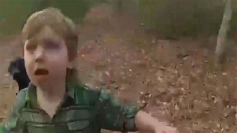 Moment Police Find Little Boy Lost In Woods