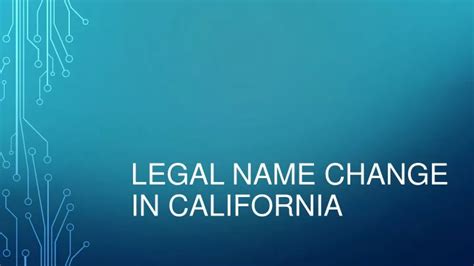 Ppt Legal Name Change In California Powerpoint Presentation Free