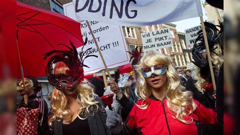Amsterdam Prostitutes Protest Against Closure Of Sex Workers Windows