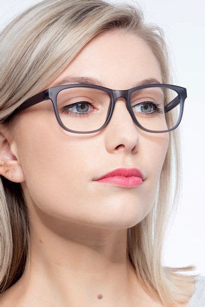 Matte Gray Rectangle Prescription Eyeglasses Medium Full Rim Plastic
