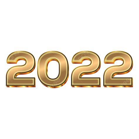 Golden New Year Vector Png Images 3d Golden Happy New Year 2022