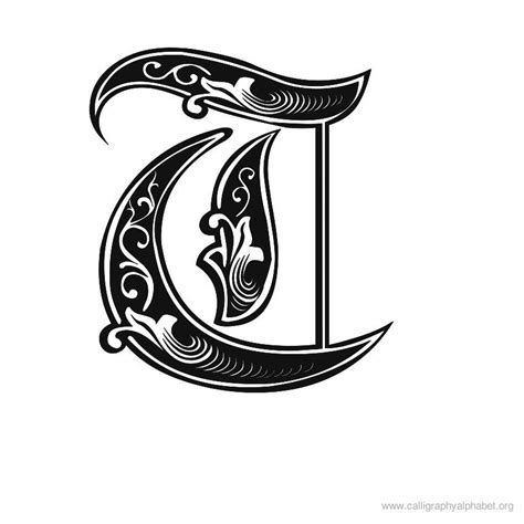 Calligraphy Alphabet T Alphabet T Calligraphy Sample Styles