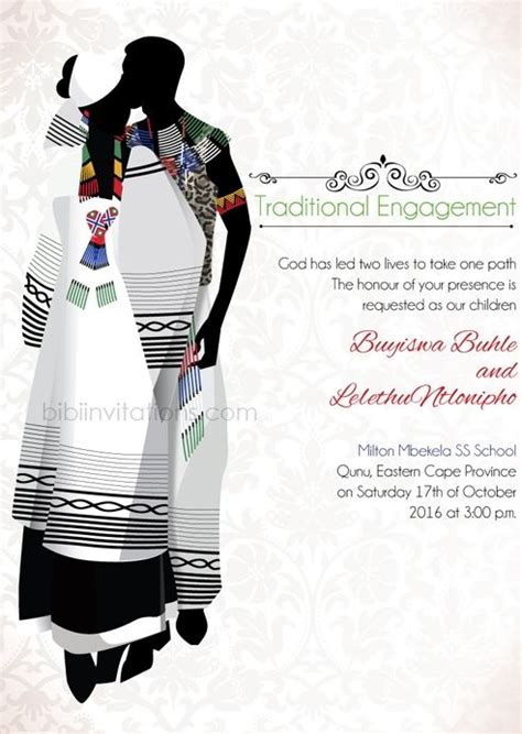 Bathandwa Xhosa Tradtional Wedding Invitation Zulu Wedding African