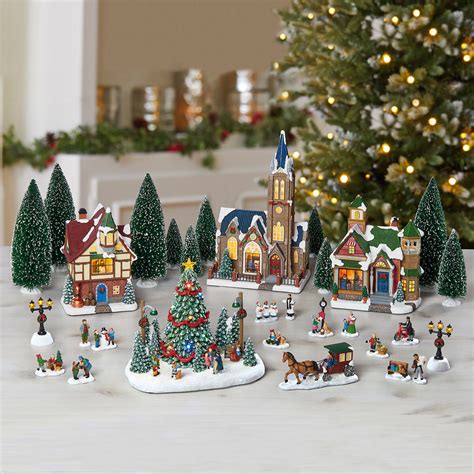 30 Piece Holiday Village Scene With Led Lights And Sounds