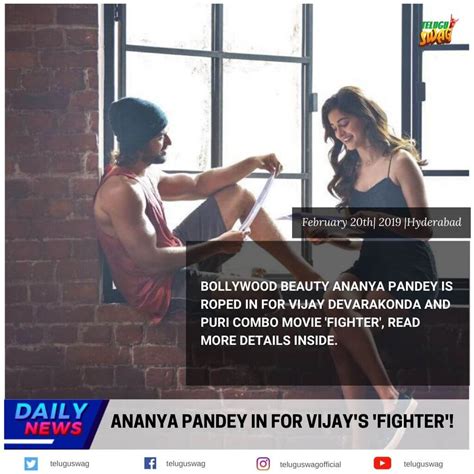 Ananya Pandey In For Vijays Fighter Telugu Swag
