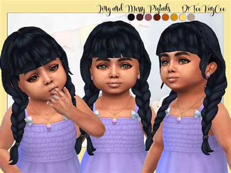 The Sims Resource Long Messy Pigtails Toddler