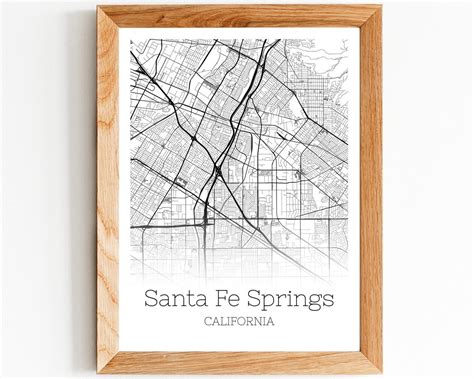 Santa Fe Springs Map Instant Download Santa Fe Springs Etsy