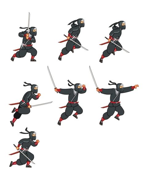 Premium Vector Ninja Assassin Game Animation Sprite
