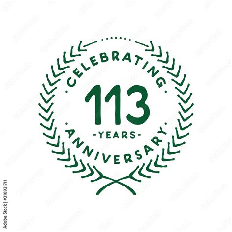 113 Years Design Template 113th Logo Vector And Illustration Stock