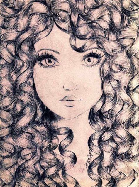 Curly Hair Drawing Curly Hair Styles Sketches