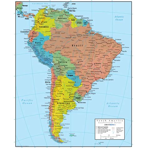 South America Wall Map Poster Swiftmaps Online Maps Store