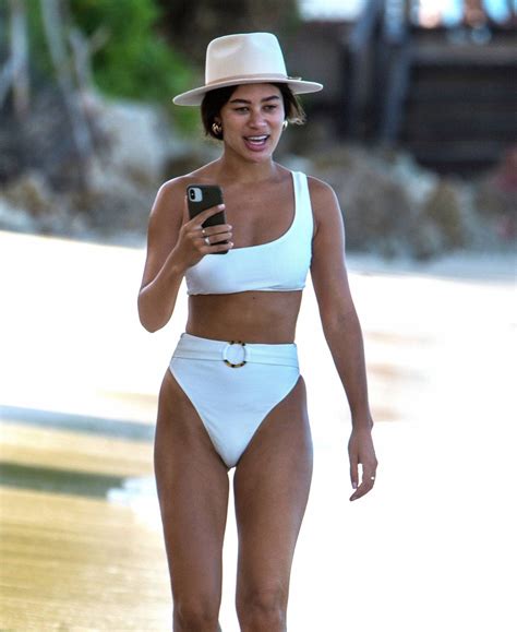 montana brown shows her beach body in a white swimsuit out in barbados 54 gotceleb