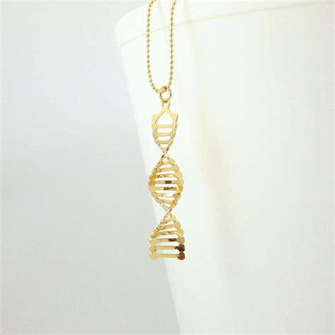 Dna Gold Necklace Delftia Science Jewelry
