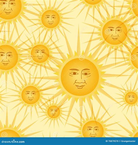 Seamless Sun Background Pattern Stock Vector Illustration Of Element