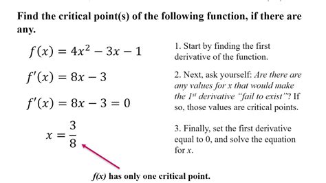 Finding Critical Points Youtube