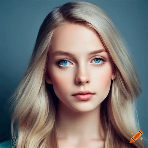 girl with pale blonde hair and natural beauty with big eyes