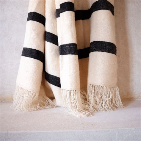 Sheep Wool Handwoven Blanket From Morocco