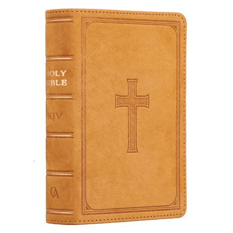 Tan Premium Leather Large Print Compact King James Version Bible Kjv