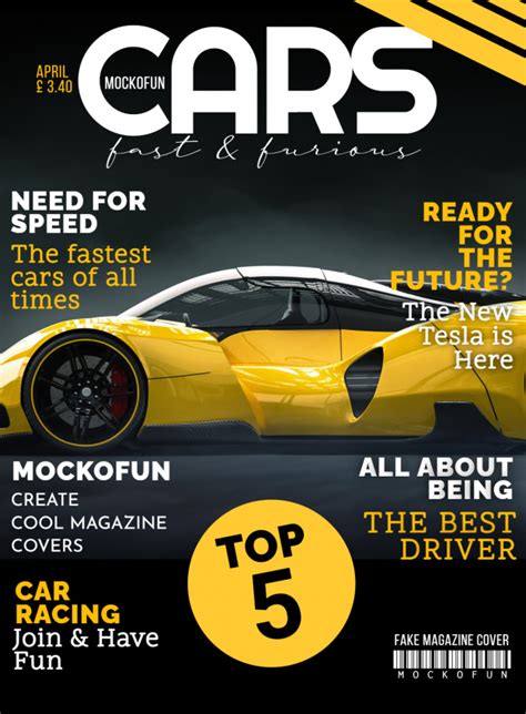 🚗 car magazine cover design mockofun